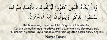 Nazara Karşı Dua Okunuşu ve Anlamı